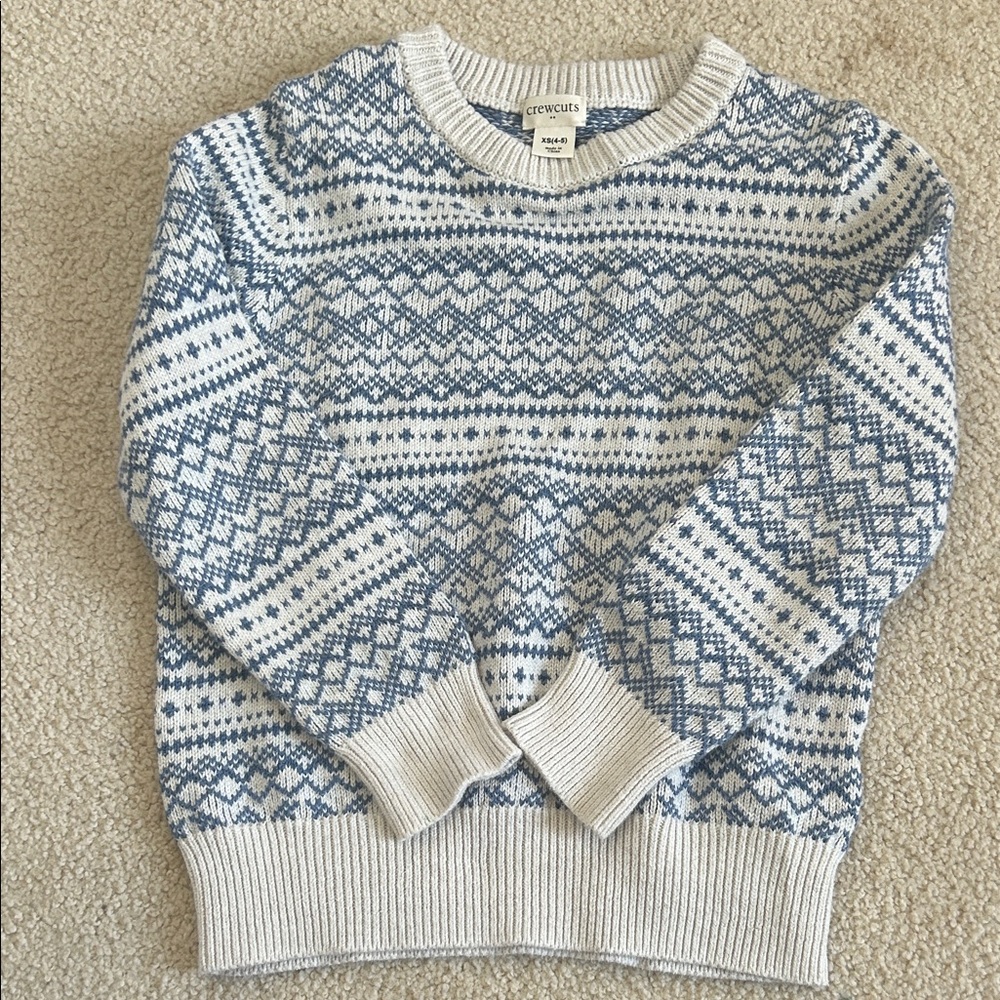 Crewcuts Nordic Blue and White Knit Sweater